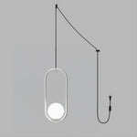 Load image into Gallery viewer, Pearl Glass Sphere Brass Plug-In Pendant