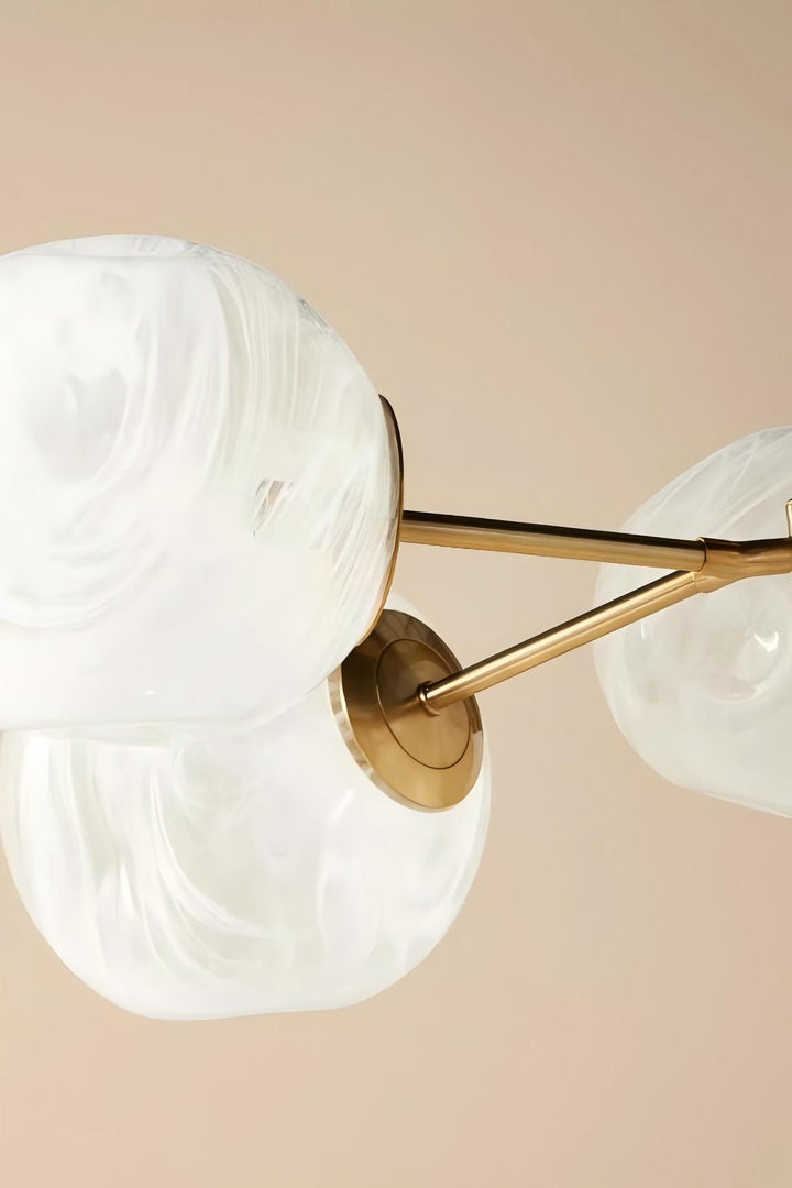 Pawrior Multi-head Organic Glass Spherical Chandelier - Modern Cloud Design Branch Light