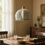 Load image into Gallery viewer, Ruched Fabric Pendant Light with Pleated Shade