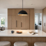 Load image into Gallery viewer, Black metal pendant lamp over a kitchen island