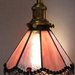 Bild in Gallery-Viewer laden, Close detail of pink stained glass shade