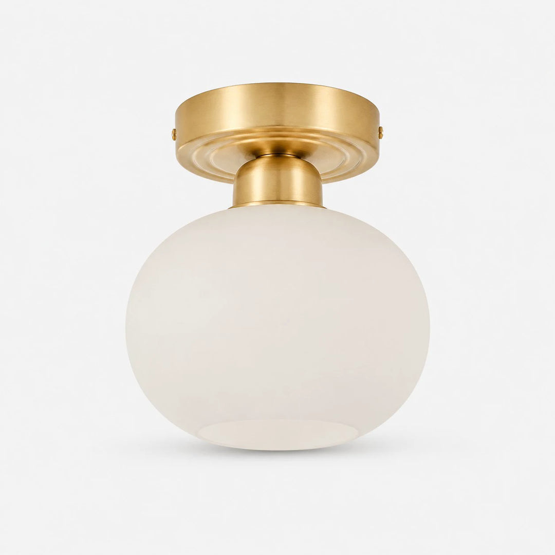 Standard brass opal glass ceiling light
