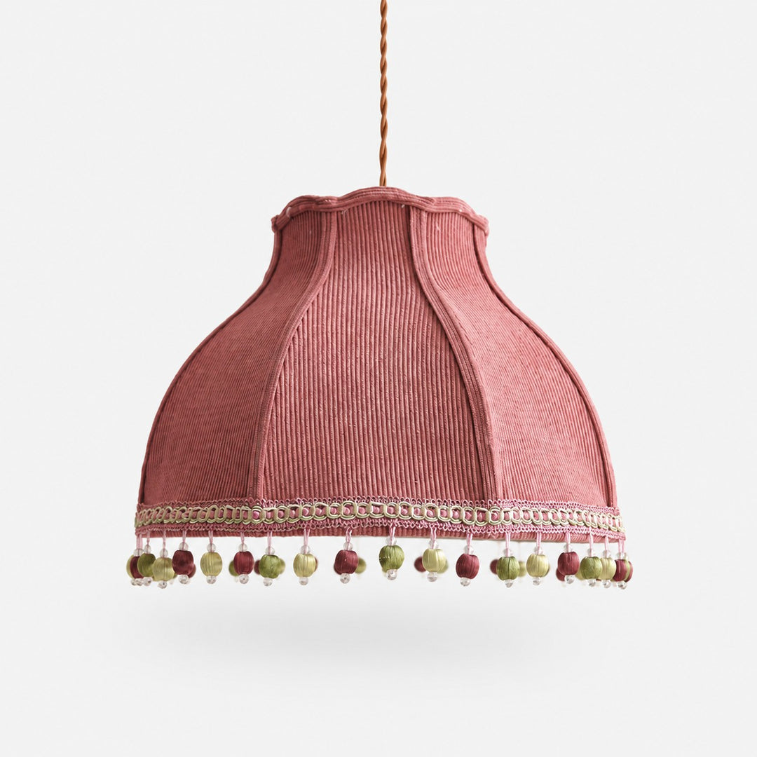 Patchwork Fabric Pom-Pom Pendant Light
