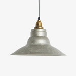 Load image into Gallery viewer, Distressed silver and antique brass pendant lamp