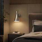 Cargar imagen en el visor de la Galería, Polished cone wall sconce installed beside a bed
