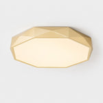Load image into Gallery viewer, Faceted Gold Geometric LED Flush Mount Ceiling Light