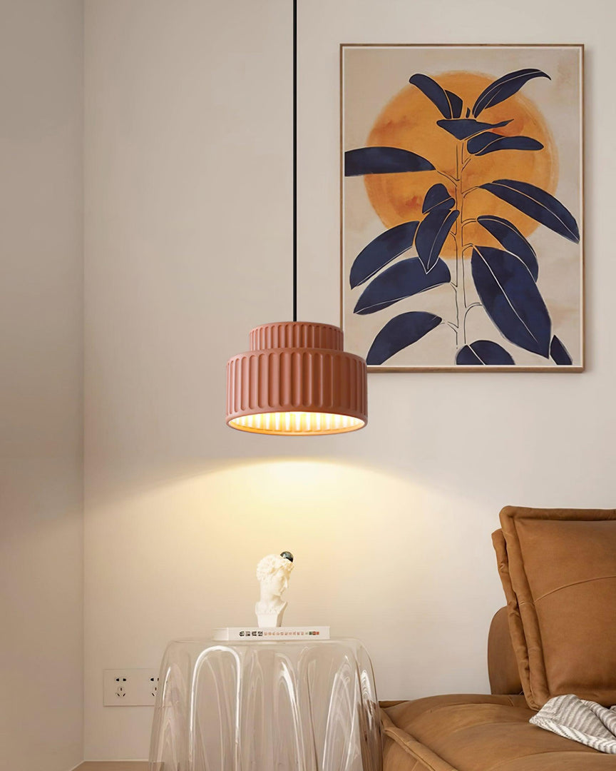 Lampe suspendue en résine de style nordique traditionnel orange câblée