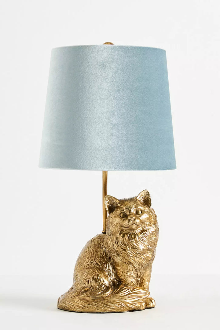 Lámpara de mesa única Pawdia: lámpara decorativa de cerámica con forma de animal