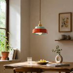 Bild in Gallery-Viewer laden, red plum ceramic pendant light in a dining room