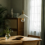 Bild in Gallery-Viewer laden, Wabi-sabi ceramic pendant light above a dining table