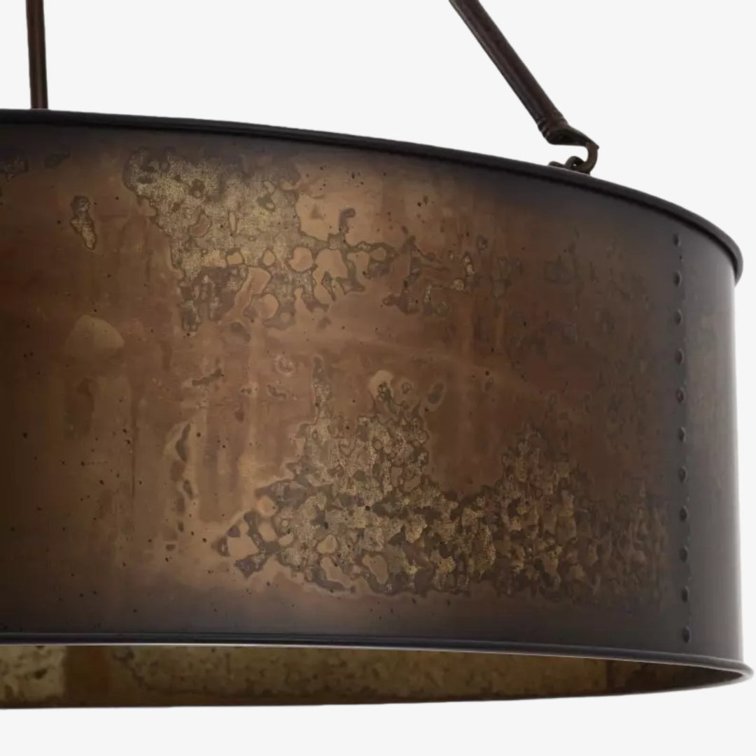 Lámpara Colgante con Pantalla de Tambor Industrial Velara – Luminaria Colgante de Estilo Industrial para Cocina y Comedor U04