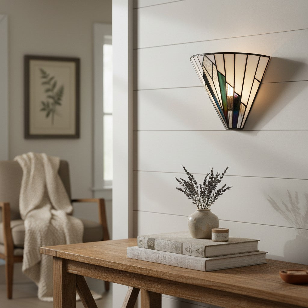 TF Astoria Art Glass Wall Sconce – Handcrafted Vintage Style Accent Lamp for Bedrooms