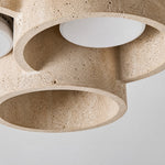Bild in Gallery-Viewer laden, Layered underside detail of travertine ceiling light