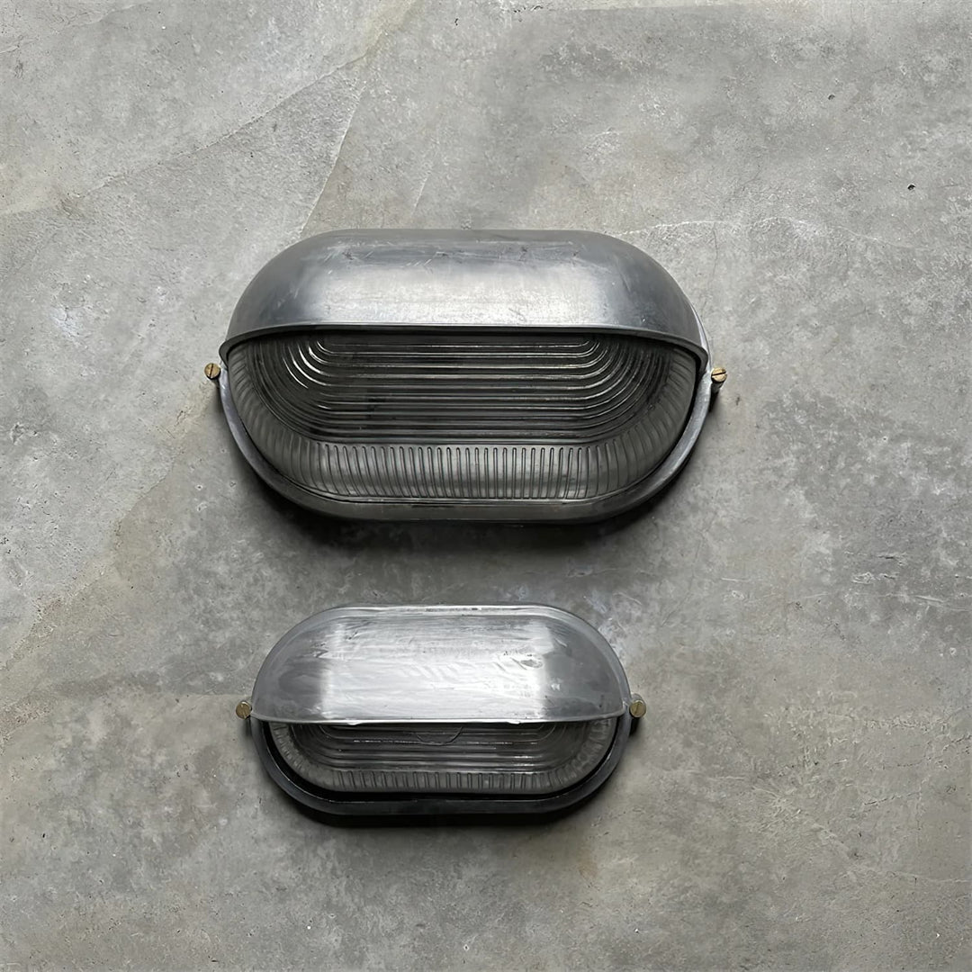 Docka Industrial Barn Wall Sconce Glass Lantern - Garage Gate Light
