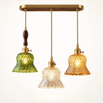 Load image into Gallery viewer, Vintage Brass Pineapple Glass Pendant Lamp