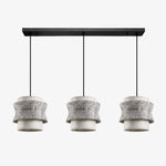 Bild in Gallery-Viewer laden, Style B gray travertine stone pendant light with three heads