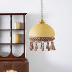 Charger l'image dans la visionneuse de galerie, Tasseled Brass Glass Swag Pendant Light