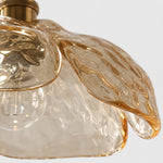 Cargar imagen en el visor de la Galería, Close-up of amber pressed-glass flower texture