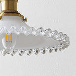 Cargar imagen en el visor de la Galería, Vintage White Ruffled Glass Pendant Lamp