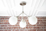 Load image into Gallery viewer, Glorica Glass Opal Globe Semi-Flush Ceiling Light – Modern Mid-Century Dining Room Fixture
