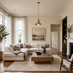 Bild in Gallery-Viewer laden, Brass pendant light in a daylight living room