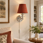 Charger l'image dans la visionneuse de galerie, Rowan No-Wire Flat Drum Shade Wall Sconce – Plug-In Fabric Wall Light
