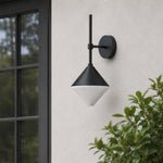 Charger l'image dans la visionneuse de galerie, black and white waterproof wall sconce on an exterior wall beside a window