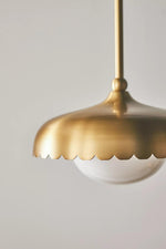 Load image into Gallery viewer, Rayla Scallop Pendant Light – Brass Finish Retro Ceiling Lamp for Dining &amp; Kitchen
