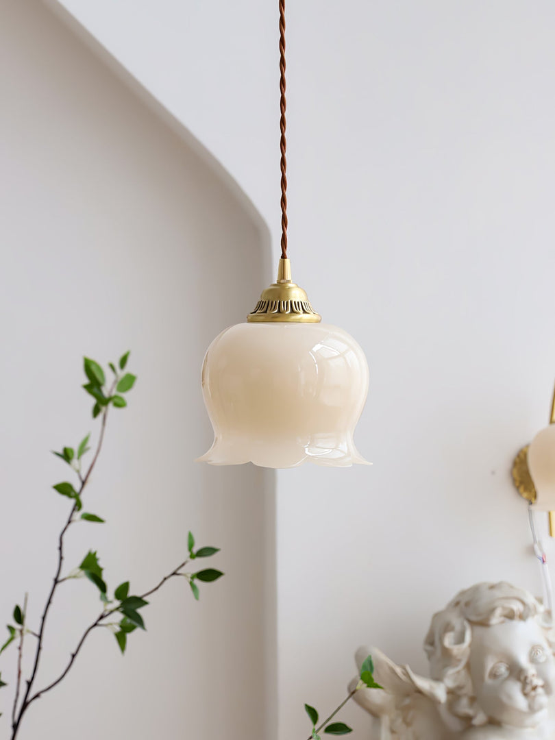 Brass Resin Petal Plug-In Pendant