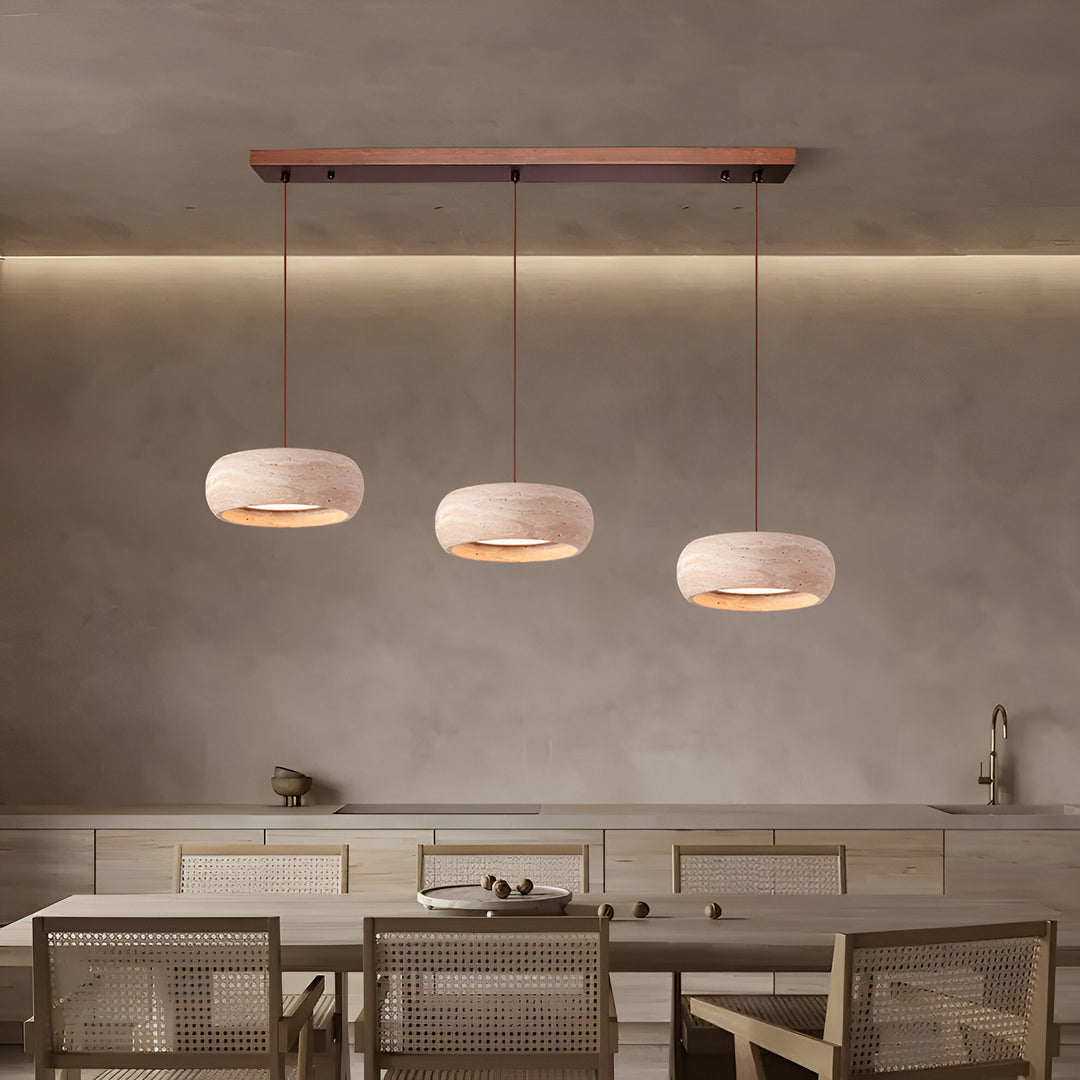 Suspension en pierre travertin style Wabi Sabi