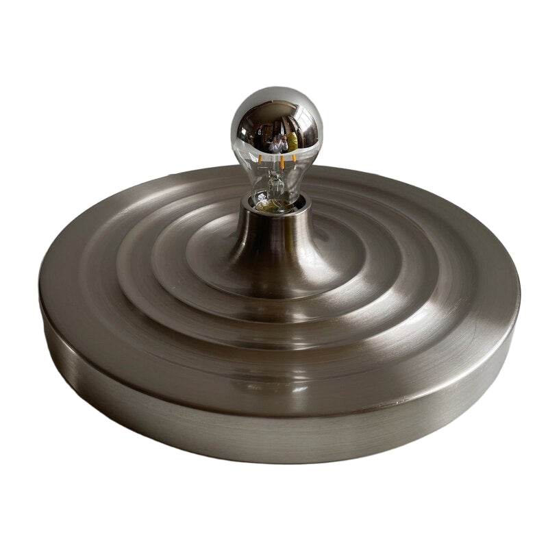 Plafonnier contemporain Space Age Disc, finition chromée