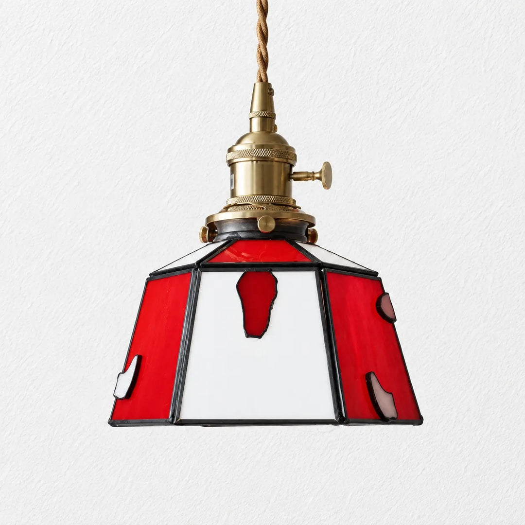 Handmade Stained Glass Bow Pendant Lamp