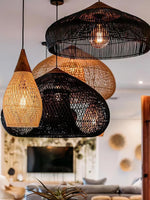Bild in Gallery-Viewer laden, Woven Rattan Wood Plug-In Pendant Light