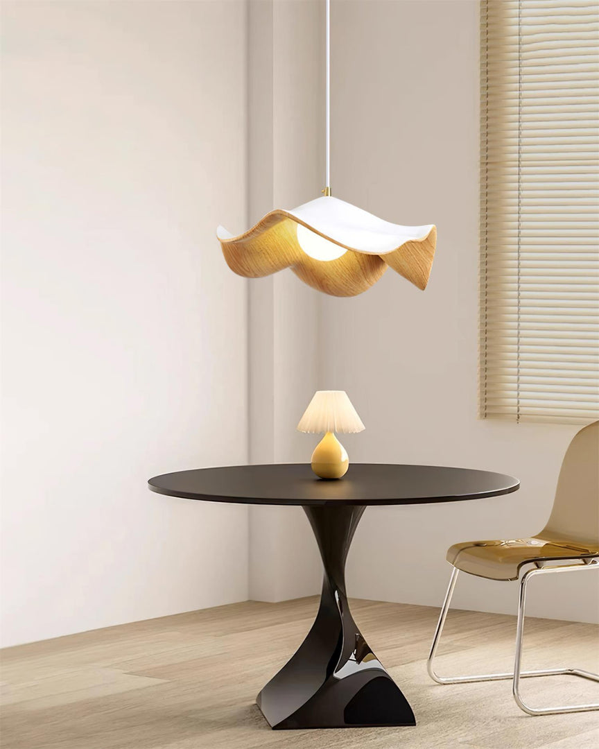 Leaf Vein Glass Plug-In Pendant Lamp
