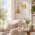 Cargar imagen en el visor de la Galería, Living chair, brass-finish cone, lights off