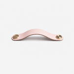 Load image into Gallery viewer, Cowhide leather and brass cabinet pull handle color and size option