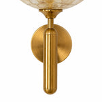 Cargar imagen en el visor de la Galería, Vintage Shell Mosaic Brass Wall Sconce