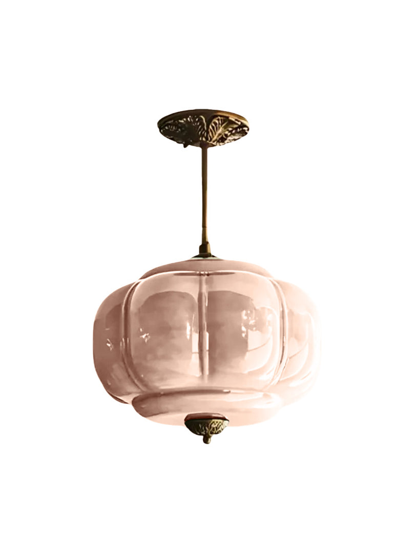 Suspension semi-encastrée vintage Eloise en verre laiteux 