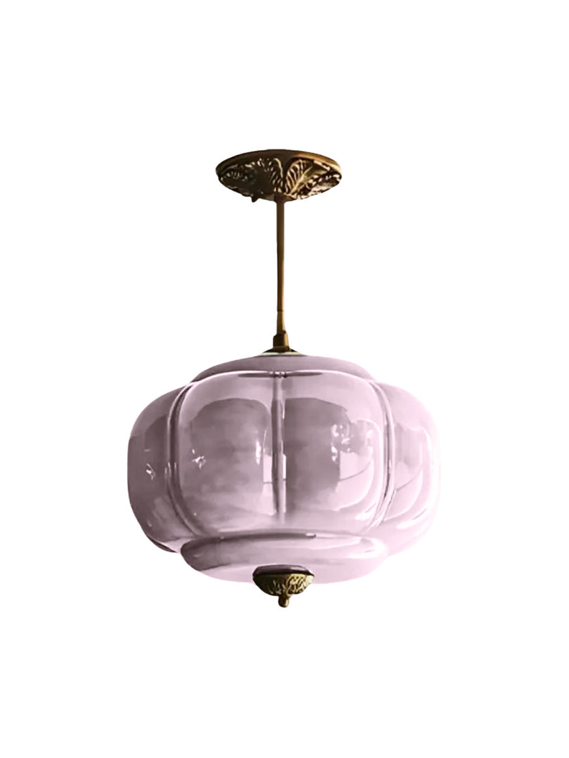 Suspension semi-encastrée vintage Eloise en verre laiteux 