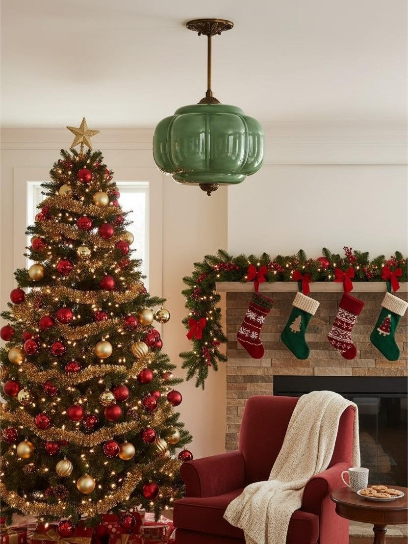 Vintage Milk Glass Semi Flush Mount Eloise Pendant Light