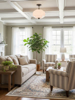Load image into Gallery viewer, Vintage Milk Glass Semi Flush Mount Eloise Pendant Light
