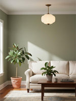Load image into Gallery viewer, Vintage Milk Glass Semi Flush Mount Eloise Pendant Light
