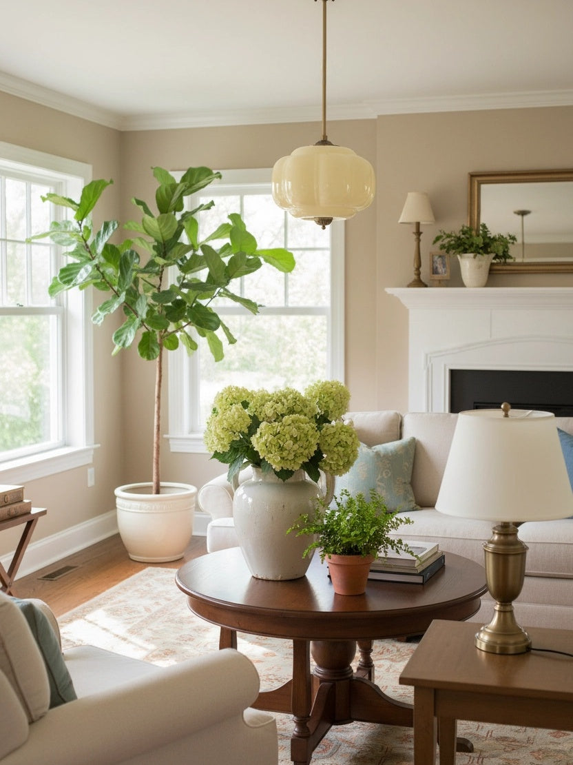 Vintage Milk Glass Semi Flush Mount Eloise Pendant Light