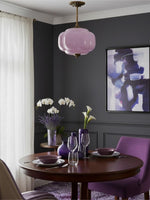 Load image into Gallery viewer, Vintage Milk Glass Semi Flush Mount Eloise Pendant Light
