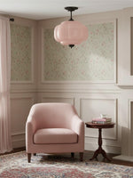 Load image into Gallery viewer, Vintage Milk Glass Semi Flush Mount Eloise Pendant Light
