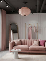 Load image into Gallery viewer, Vintage Milk Glass Semi Flush Mount Eloise Pendant Light
