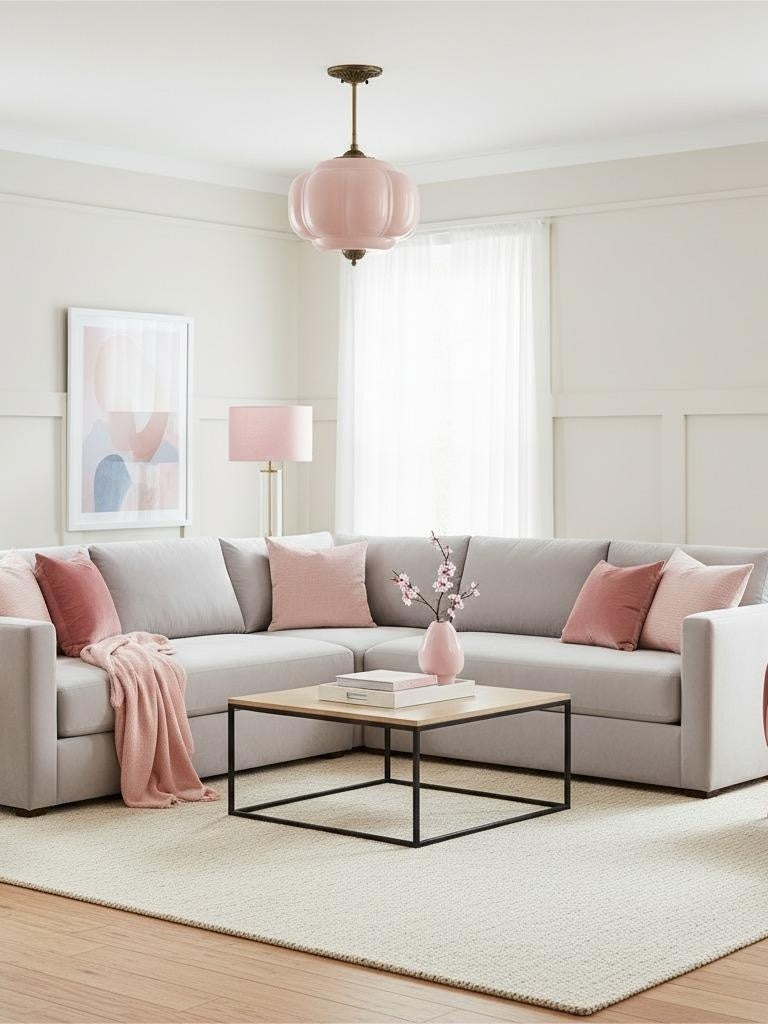 Vintage Milk Glass Semi Flush Mount Eloise Pendant Light