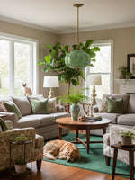 Load image into Gallery viewer, Vintage Milk Glass Semi Flush Mount Eloise Pendant Light
