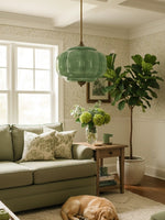 Load image into Gallery viewer, Vintage Milk Glass Semi Flush Mount Eloise Pendant Light
