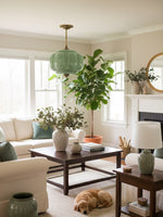 Load image into Gallery viewer, Vintage Milk Glass Semi Flush Mount Eloise Pendant Light
